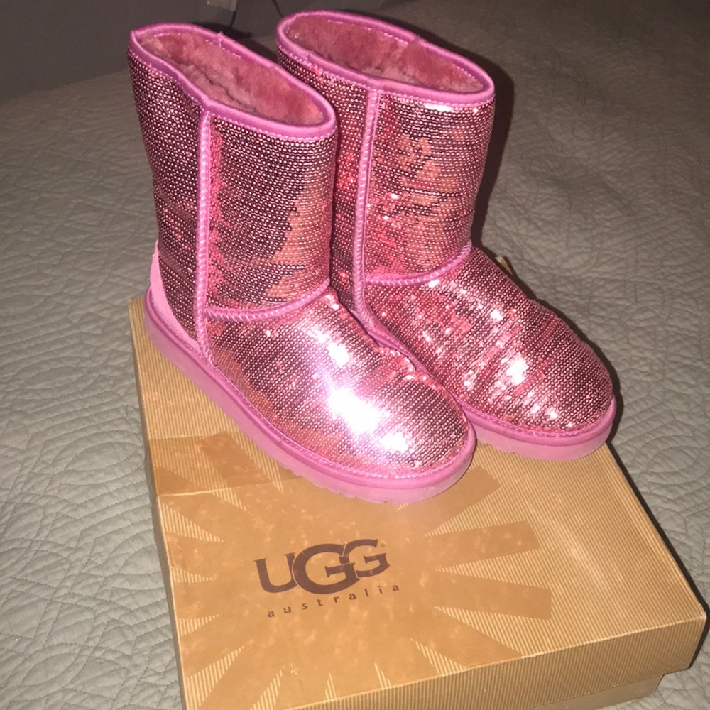 UGG Classic Short Sparkle Boots W/Pink (3161)